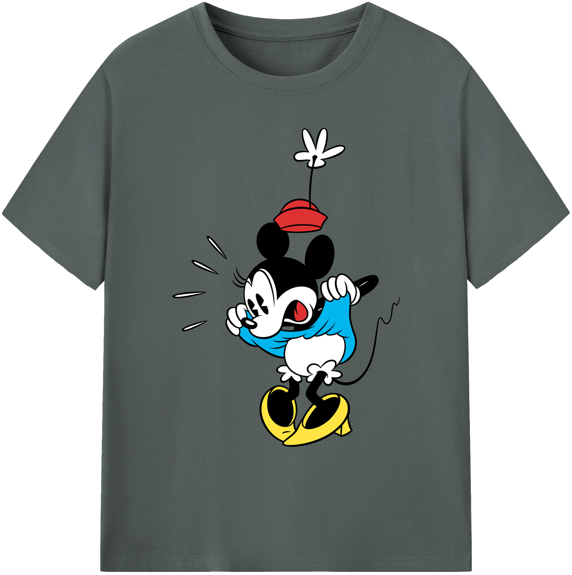 ミッキーマウス Mickey Mouse 綿100％ メンズ半袖Tシャツ｜肌触りやわらか＆通気性